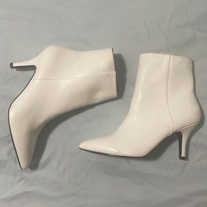 White Kitten Ankle Boots